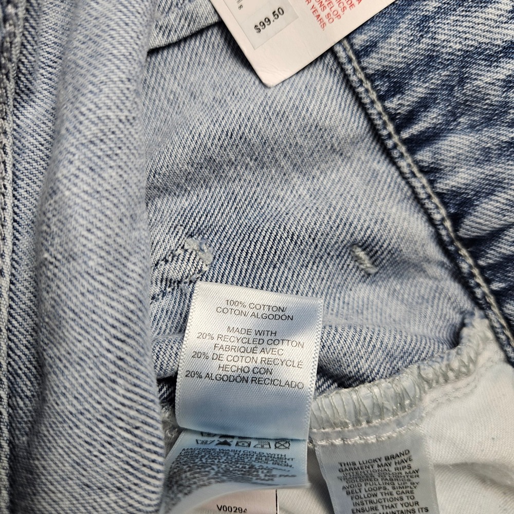 Lucky Brand Palazzo Wide Leg Rigid Denim Jeans Light Wash Blue 6/28 R New - Picture 14 of 16